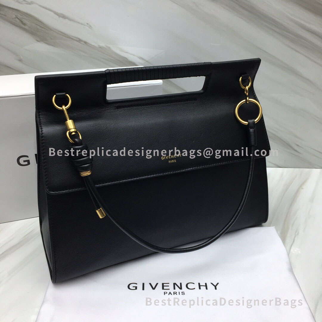 Givenchy Medium Whip Bag With Calfskin Contrasting Details Black GHW 29931-3